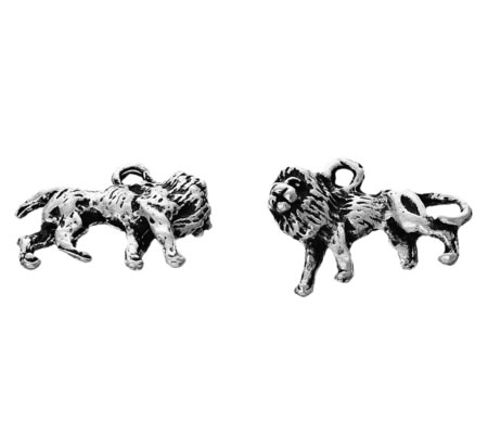 1x Bedeltje Leeuw Donker Zilver