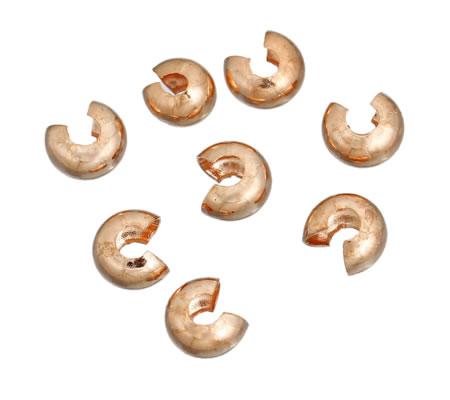 10 Afdekkralen voor knijpkraaltjes Rosegold 4 mm