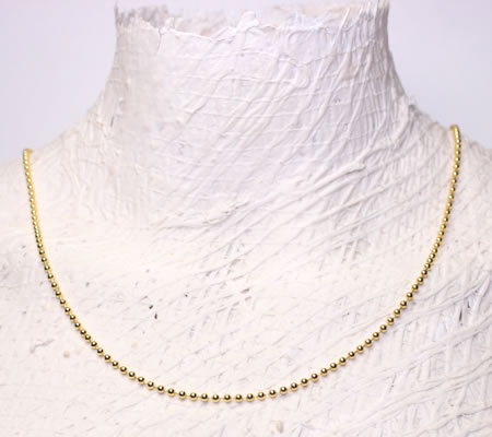 2 meter Ballchain Goudkleurig 2.4 mm