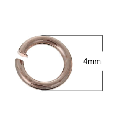 100x Open ring Rosegold 4 mm