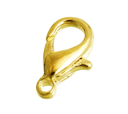 2 stuks Lobsterslotje goudkleurig 12 mm