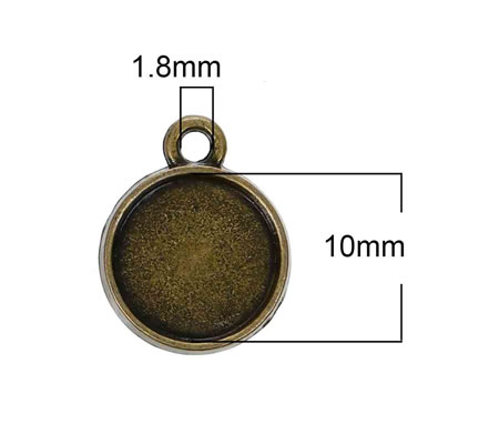 1x stuks Cabochon Bedeltje Brons