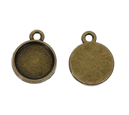 1x stuks Cabochon Bedeltje Brons