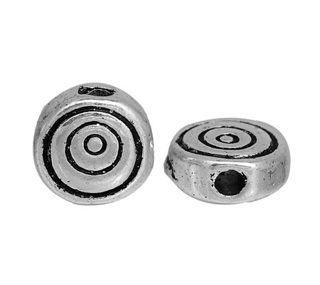 25 stuks metalen kraaltje Donker zilver