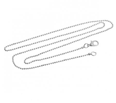 1x Ballchain ketting Licht Zilver 60 cm