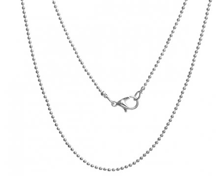 1x Ballchain ketting Licht Zilver 60 cm
