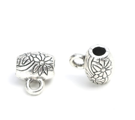 1x Bedelhanger Donkerzilver Bewerkt