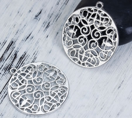 1x Bedel Filigrain Donker Zilver Mandala
