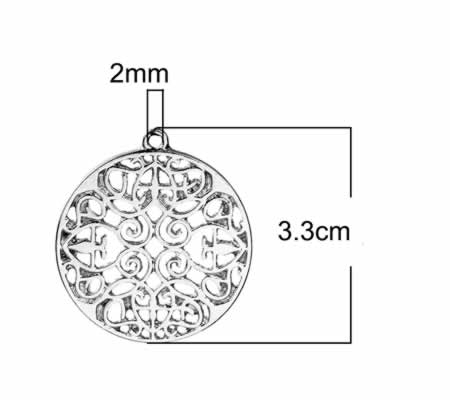 1x Bedel Filigrain Donker Zilver Mandala