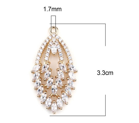 1x Bedel Goudkleurig / Strass