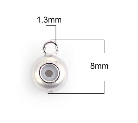 1x Licht zilveren Bedelhanger (klein)