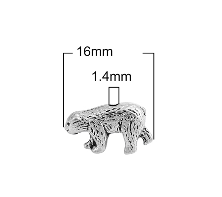 1x Kraal Donker Zilver Beer