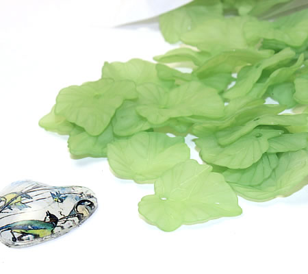 25x Frosted Blaadjes Licht Groen