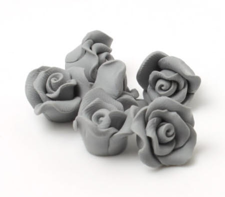 1x Fimo roos Grijs