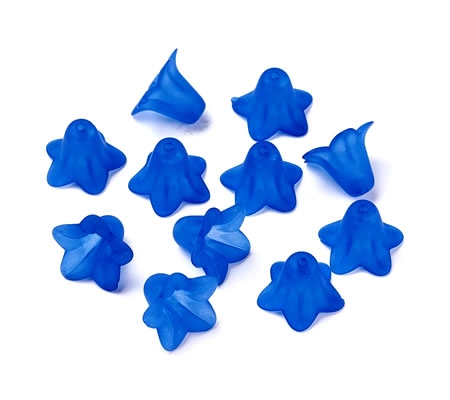 50x Frosted bloemen kelkje Blauw 16 mm