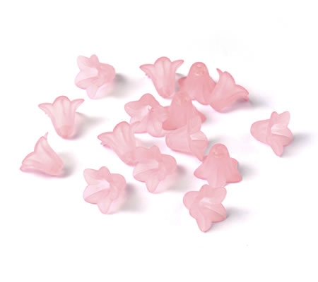 50x Frosted bloemen kelkje Roze 16 mm