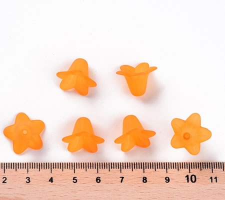 50x Frosted bloemen kelkje Oranje 16 mm