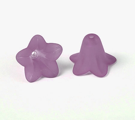 50x Frosted bloemen kelkje Paars 16 mm