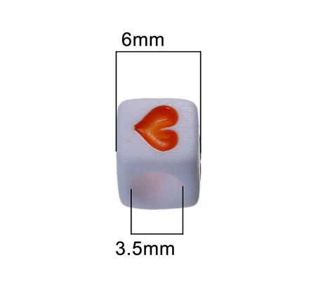 50x Acrylkraaltje met hartje mix vierkant