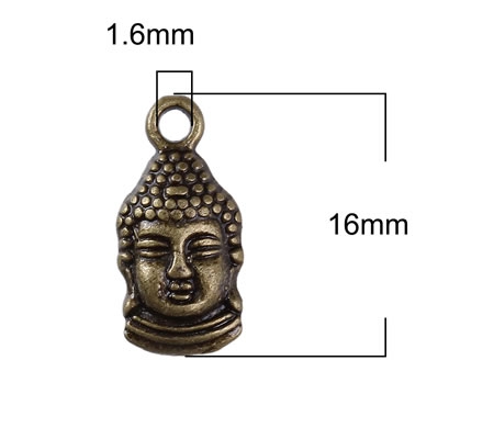 1x Klein Bedeltje Boedha Brons