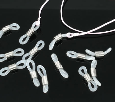 1x Brillenkoord eindstukje frosted wit/Goud