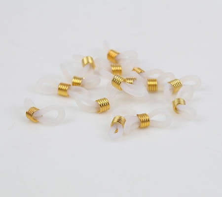 1x Brillenkoord eindstukje frosted wit/Goud