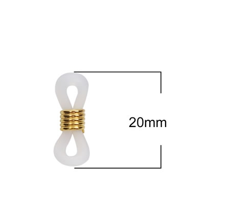 1x Brillenkoord eindstukje frosted wit/Goud