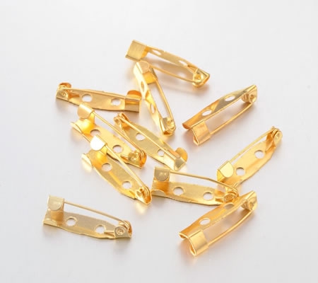 2 stuks kleine Broche plak speldjes Goud