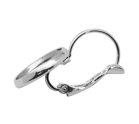 1 Paar Cabochon haakjes Donker Zilver 12mm