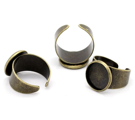 Ring Cabochonhouder Brons 14 mm