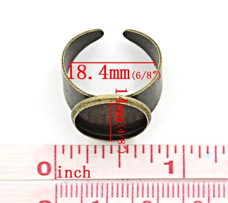 Ring Cabochonhouder Brons 14 mm