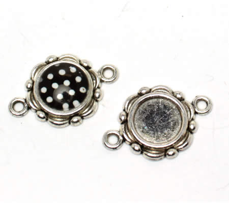 Glazen Cabochon Polkadot Zwart