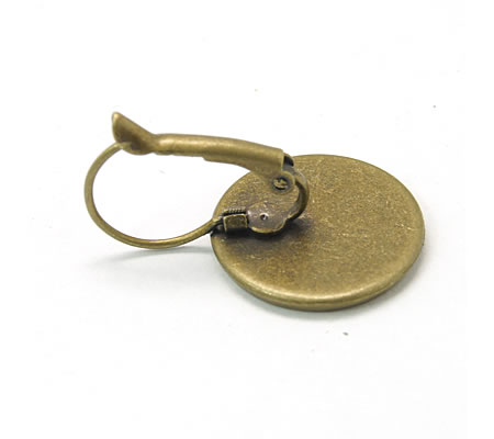 1 Paar Cabochon haakjes Brons 16 mm