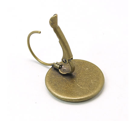 1 Paar Cabochon haakjes Brons 16 mm