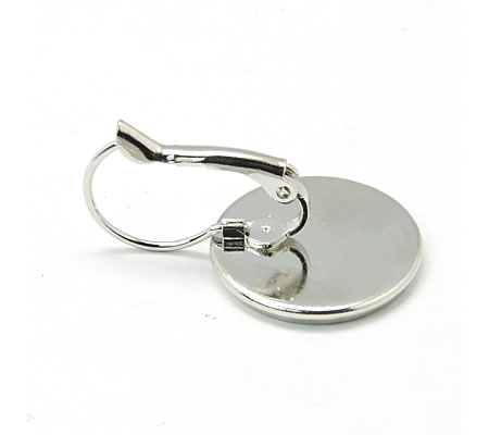 1 Paar Cabochon haakjes Licht Zilver 16 mm