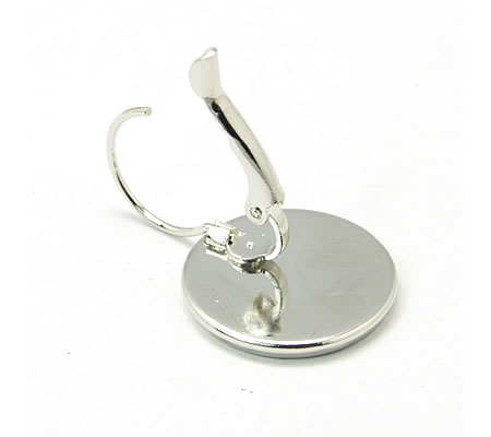 1 Paar Cabochon haakjes 16mm Licht Zilver