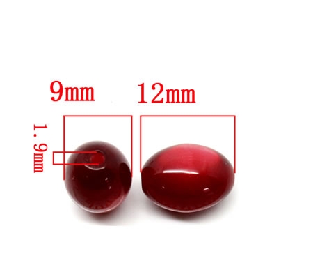 5x Acryl Catseye Kraaltjes geel 12 x 9 mm