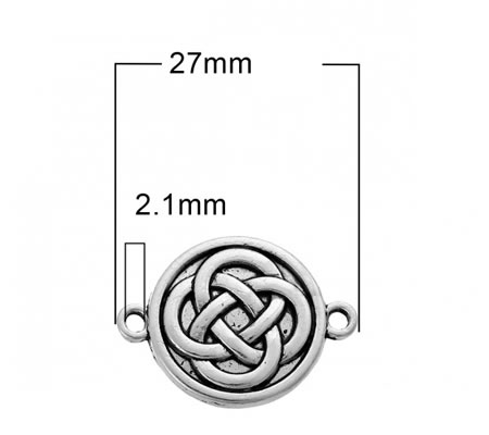 1x Connector Celtic Knot Donker Zilver