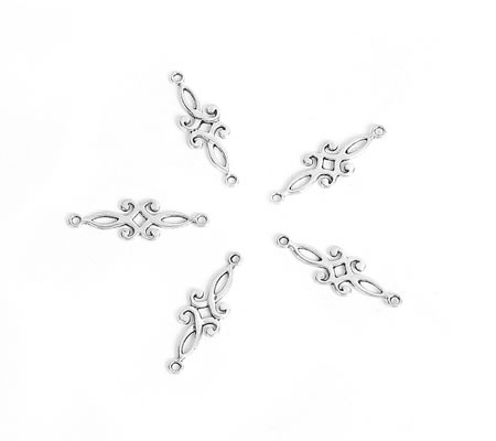 1x Filigrain Connector donker zilver