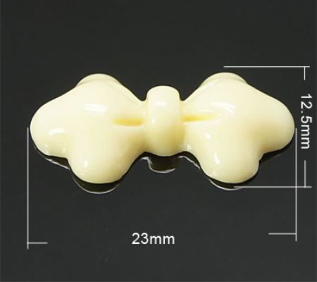 1x Strikje cabochon Licht Geel