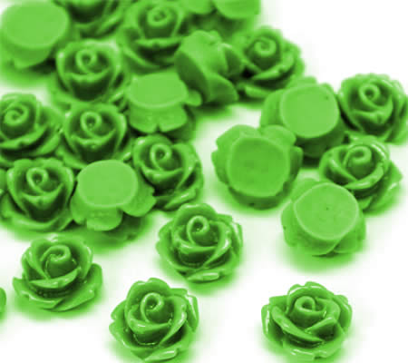 1x Roosje groen 10 mm