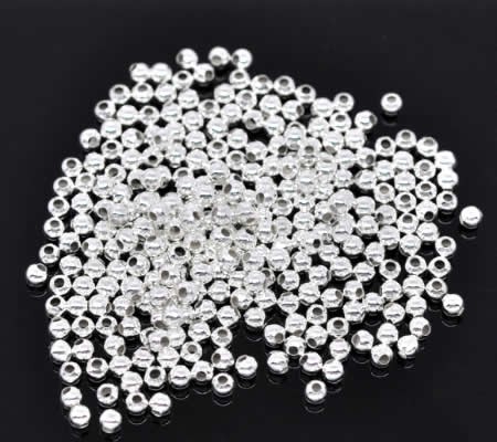 Metalen Gladde Kraal Lichtzilver