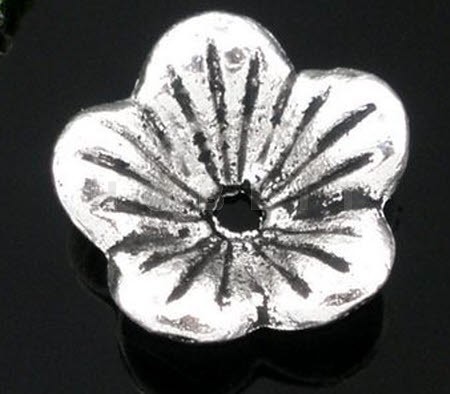 Acryl Bloemetje Donker Zilver