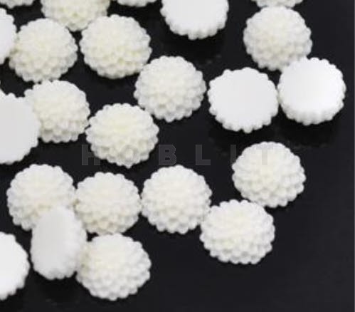 Cabochon Chrysant Wit