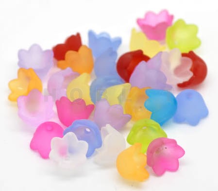 50 stuks frosted bloemetjes mix