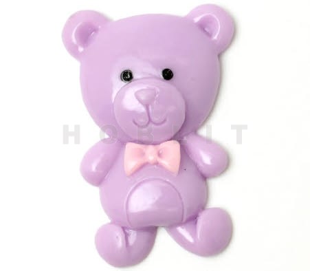 1x cabochonbeertje lila