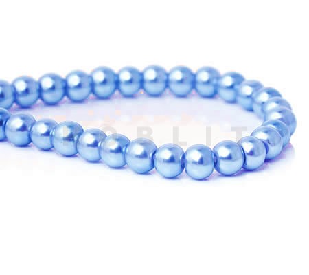 Snoertje Glasparels 6 mm  Lila/Blauw