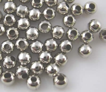 50x Metalen gladde kraal Donker zilver