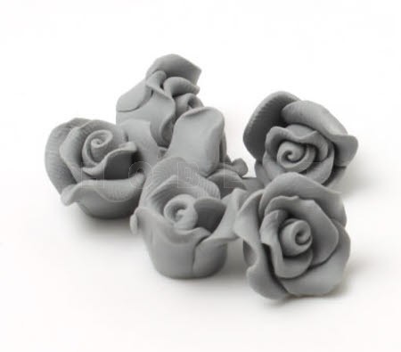 1x Fimo roos Grijs