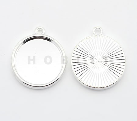 Cabochonhanger Licht Zilver 20 mm